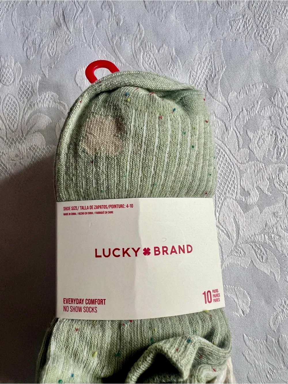 Lucky Brand No-Show Socks Multi-Color Pack (Light Green, Cream, Gray, Tan)